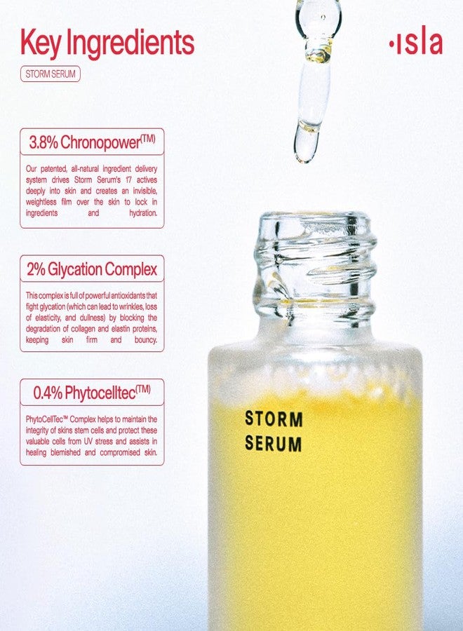 ISLA Storm Serum Firming Hydration Treatment, Improves Skin Firmness, Reduces Visible Fine Lines & Calms Redness, Chronopower, Glycation Complex & Phytocelltec, 0.84 fl oz - Image 3
